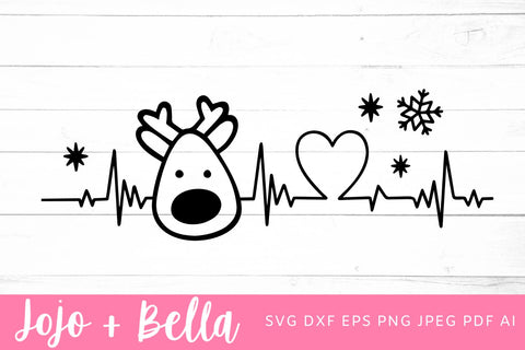 Rudolph Svg, Heartbeat Svg, Christmas Shirt Svg, Kid’s Christmas Shirt Png, Christmas Gift png, Christmas Sign DXF, Christmas Svgs, Christmas Ornament SVG SVG Jojo&Bella 