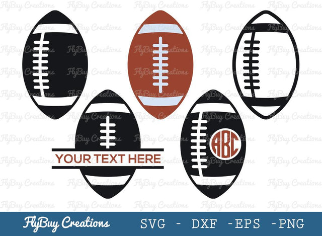 Rugby Ball Svg Cut File| Rugby Ball | Ball | Football | Sports Ball | American football | Split Monogram | Circle Monogram | SVG ETC Craft 