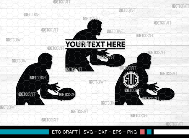 Rugby Player Monogram, Rugby Player Silhouette, Rugby Player SVG, American Football Svg, Rugby Svg, SB00126 SVG ETC Craft 