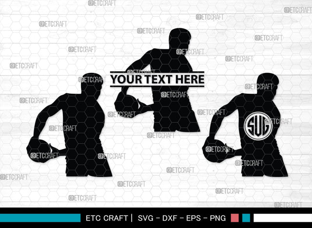 Rugby Player Monogram, Rugby Player Silhouette, Rugby Player SVG, American Football Svg, Rugby Svg, SB00126 SVG ETC Craft 