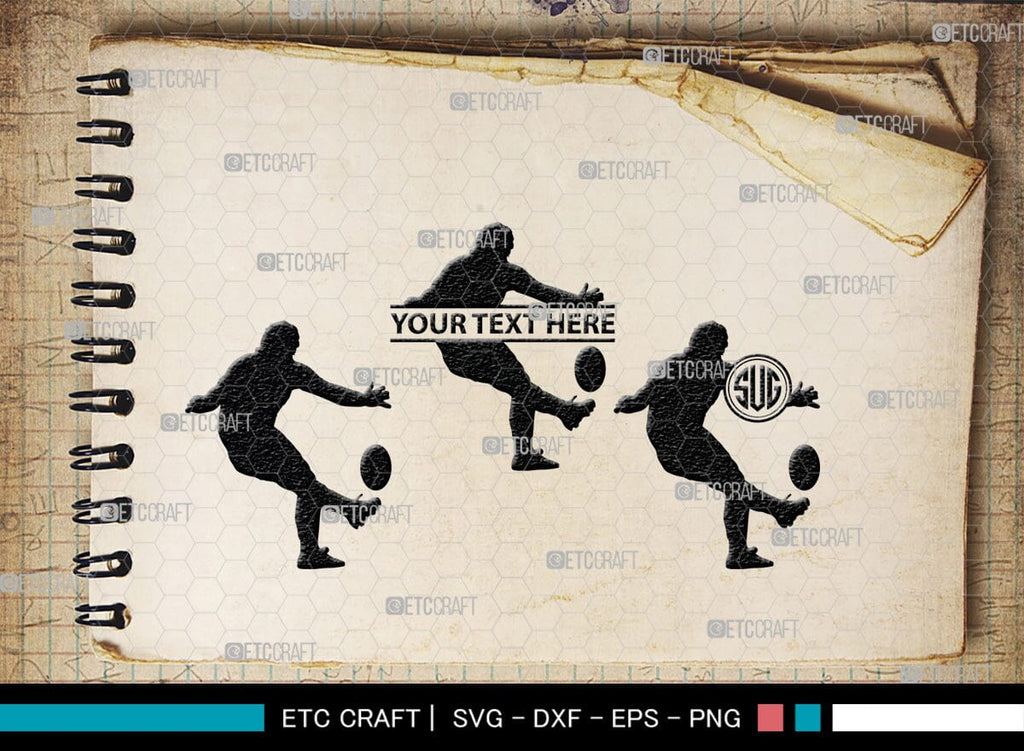 Rugby Player Monogram, Rugby Player Silhouette, Rugby Player SVG ...