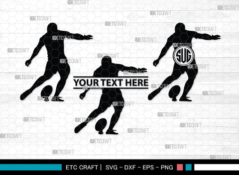 Rugby Player Monogram, Rugby Player Silhouette, Rugby Player SVG, American Football Svg, Rugby Svg, SB00126 SVG ETC Craft 