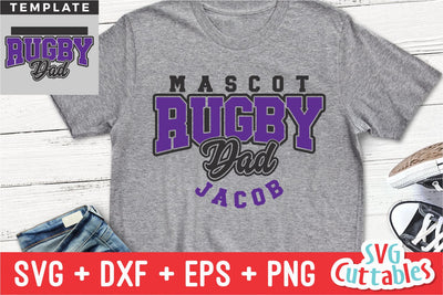 Rugby svg - Rugby Dad Template 003 - svg - dxf - eps - png - Cut File - Silhouette - Cricut - Digital Download SVG Svg Cuttables 