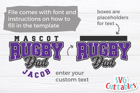 Rugby svg - Rugby Dad Template 003 - svg - dxf - eps - png - Cut File - Silhouette - Cricut - Digital Download SVG Svg Cuttables 