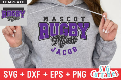 Rugby svg - Rugby Mom Template 002 - svg - dxf - eps - png - Cut File - Silhouette - Cricut - Digital Download SVG Svg Cuttables 