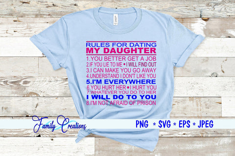 Rules For Dating My Daughter SVG Family Creations 