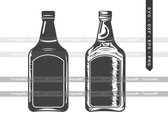 Rum Bottle SVG Cut File | Liquor Bottle Svg | Vodka Bottle Svg | Alcohol Bottle Svg | Whiskey Bottle Svg | Rum Bottle Silhouette | Dxf | Eps | Png SVG ETC Craft 
