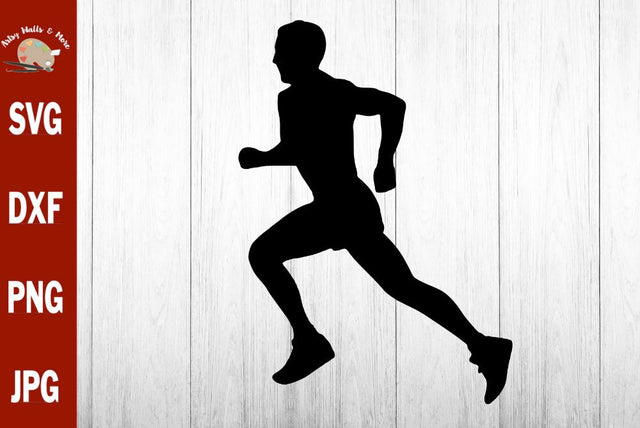 runner man silhouette- male runner svg png - runner clip art for crafters SVG The Artsy Spot 
