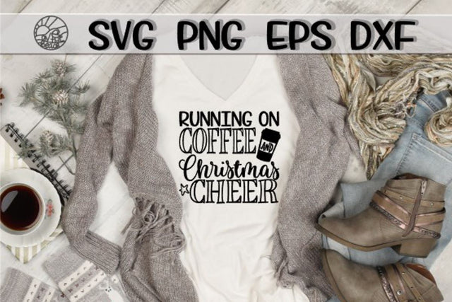 Running Coffee - Christmas Cheer -SVG - DXF - EPS - PNG SVG On the Beach Boutique 