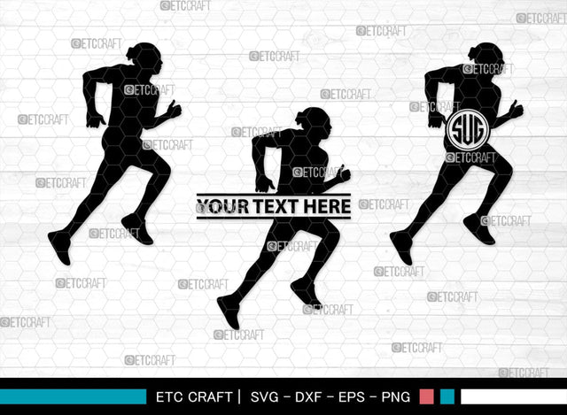 Running Monogram, Running Silhouette, Running SVG, Runner Svg, Run Svg, Running Man Svg, SB00401 SVG ETC Craft 