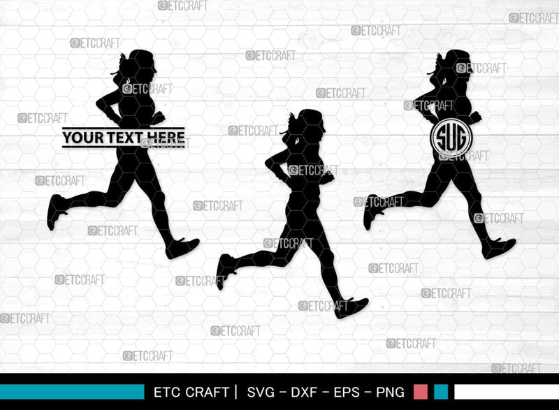 Running Monogram, Running Silhouette, Running SVG, Runner Svg, Run Svg ...