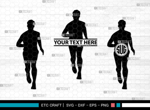 Running Monogram, Running Silhouette, Running SVG, Runner Svg, Run Svg, Running Man Svg, SB00401 SVG ETC Craft 
