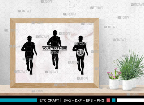 Running Monogram, Running Silhouette, Running SVG, Runner Svg, Run Svg, Running Man Svg, SB00401 SVG ETC Craft 
