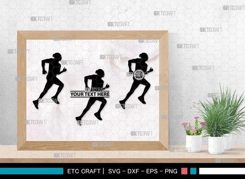 Running Monogram, Running Silhouette, Running SVG, Runner Svg, Run Svg, Running Man Svg, SB00401 SVG ETC Craft 