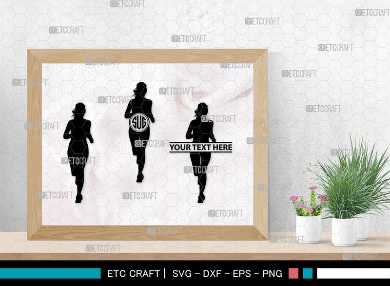 Running Monogram, Running Silhouette, Running SVG, Runner Svg, Run Svg ...