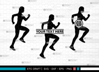 Running Monogram, Running Silhouette, Running SVG, Runner Svg, Run Svg, Running Man Svg, SB00401 SVG ETC Craft 