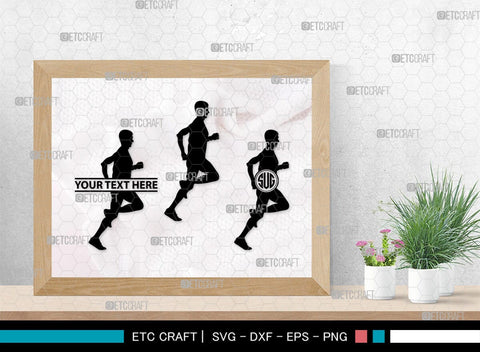 Running Monogram, Running Silhouette, Running SVG, Runner Svg, Run Svg, Running Man Svg, SB00401 SVG ETC Craft 