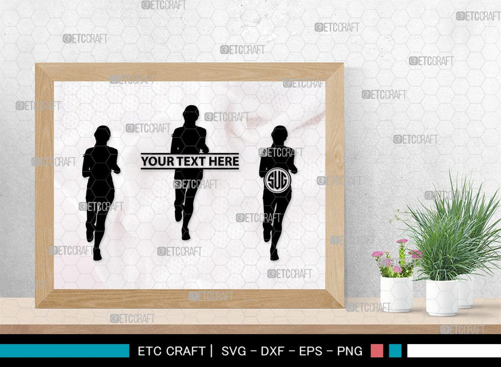 Running Monogram, Running Silhouette, Running SVG, Runner Svg, Run Svg ...