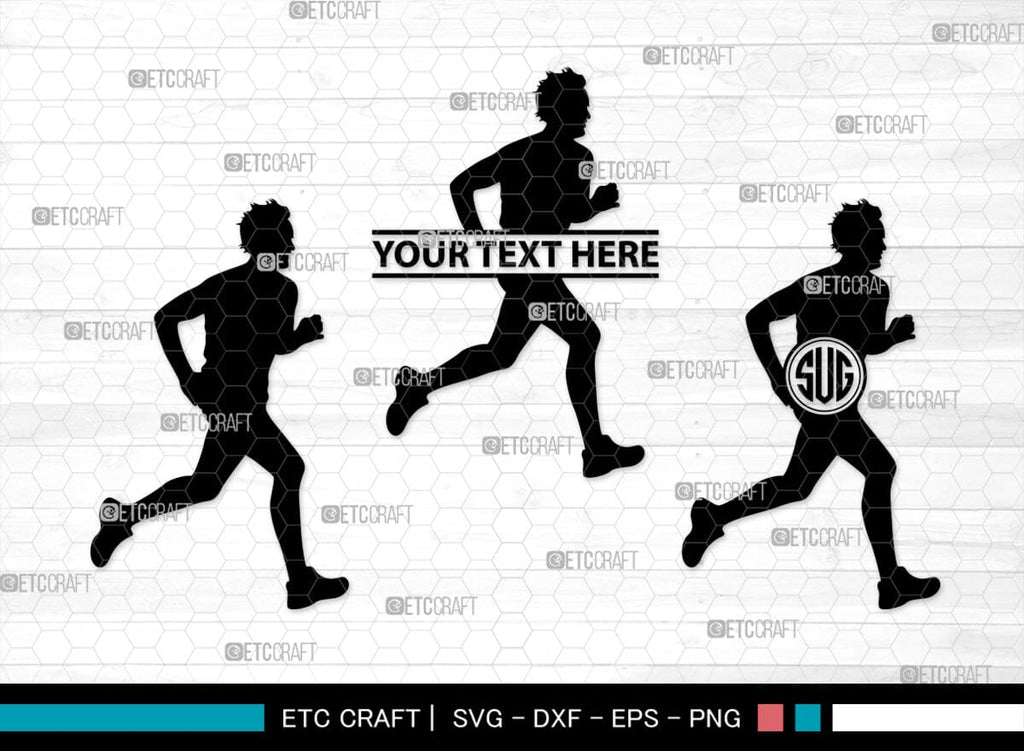 Running Monogram, Running Silhouette, Running SVG, Runner Svg, Run Svg ...