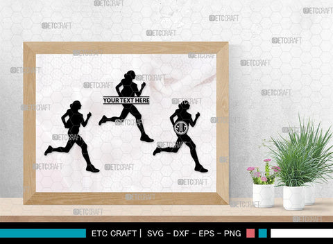 Running Monogram, Running Silhouette, Running SVG, Runner Svg, Run Svg, Running Man Svg, SB00401 SVG ETC Craft 
