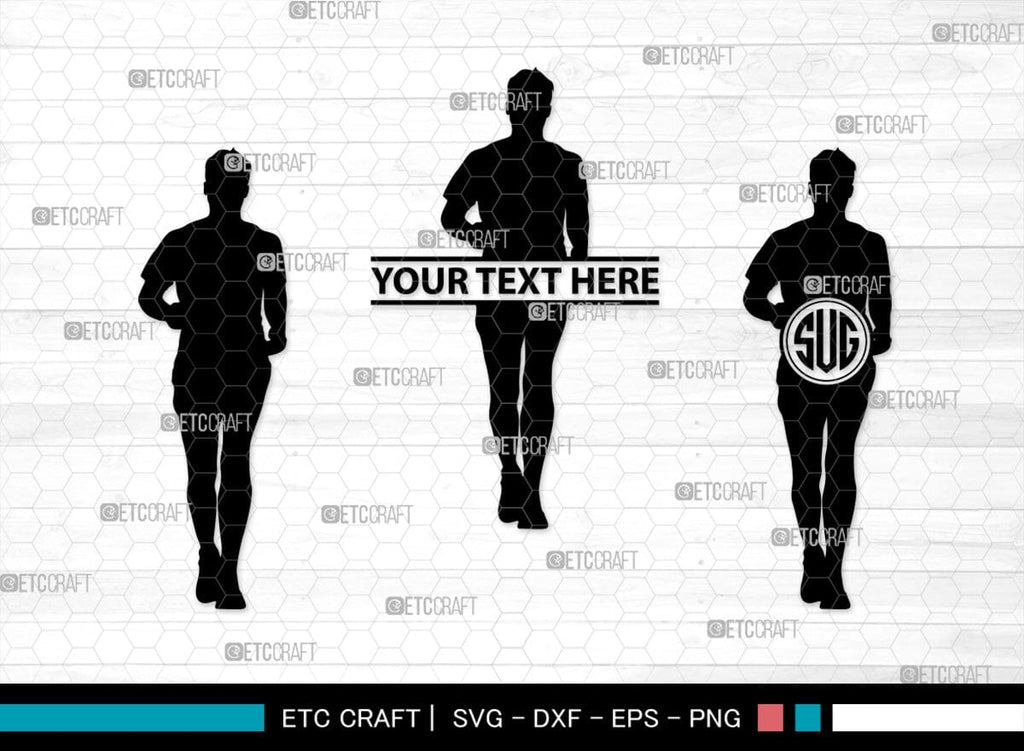 Running Monogram, Running Silhouette, Running SVG, Runner Svg, Run Svg ...