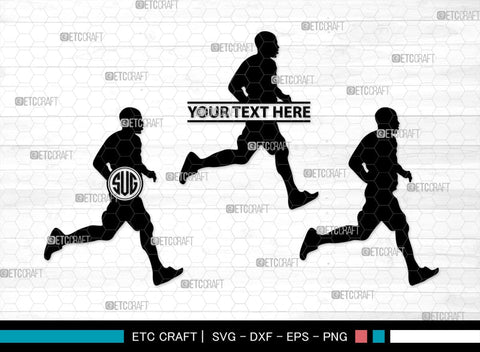 Running Monogram, Running Silhouette, Running SVG, Runner Svg, Run Svg, Running Man Svg, SB00401 SVG ETC Craft 
