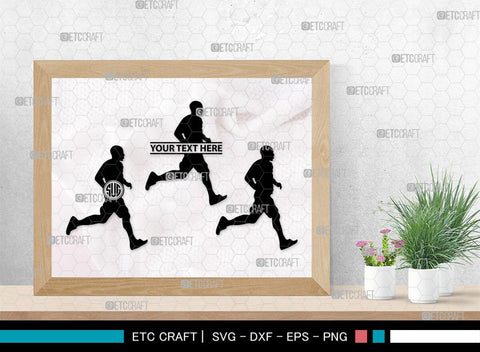 Running Monogram, Running Silhouette, Running SVG, Runner Svg, Run Svg, Running Man Svg, SB00401 SVG ETC Craft 