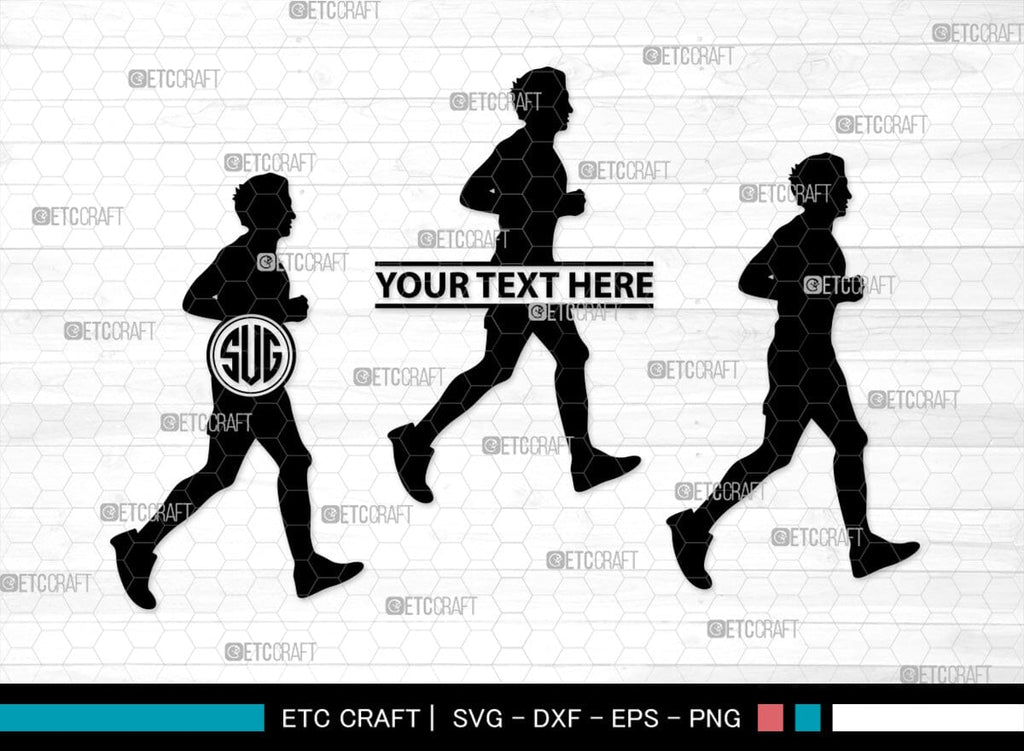 Running Monogram, Running Silhouette, Running SVG, Runner Svg, Run Svg ...