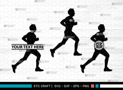 Running Monogram, Running Silhouette, Running SVG, Runner Svg, Run Svg, Running Man Svg, SB00401 SVG ETC Craft 