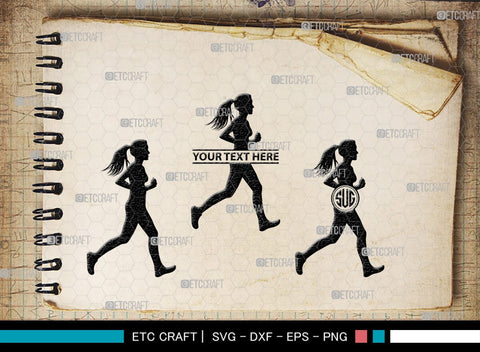 Running Monogram, Running Silhouette, Running SVG, Runner Svg, Run Svg, Running Man Svg, SB00401 SVG ETC Craft 