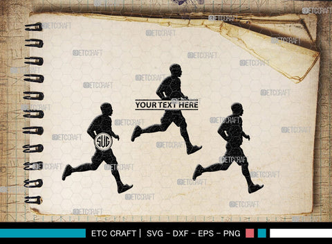 Running Monogram, Running Silhouette, Running SVG, Runner Svg, Run Svg, Running Man Svg, SB00401 SVG ETC Craft 