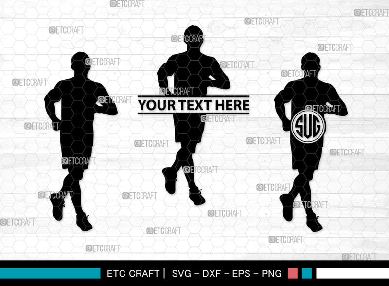 Running Monogram, Running Silhouette, Running SVG, Runner Svg, Run Svg ...