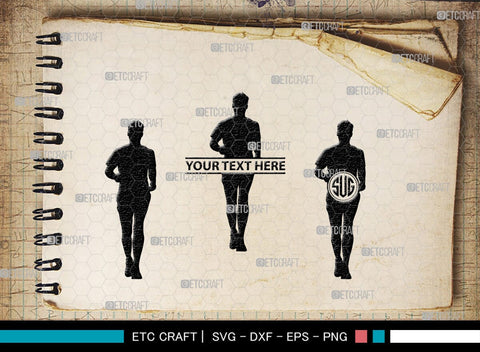 Running Monogram, Running Silhouette, Running SVG, Runner Svg, Run Svg, Running Man Svg, SB00401 SVG ETC Craft 