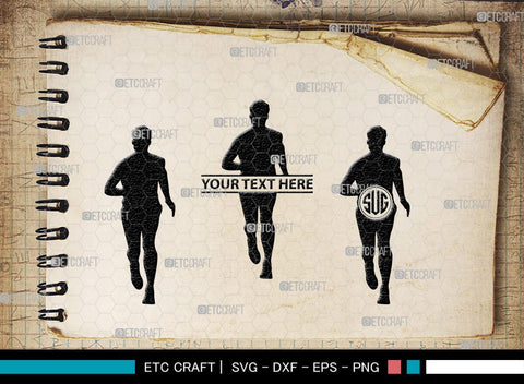 Running Monogram, Running Silhouette, Running SVG, Runner Svg, Run Svg, Running Man Svg, SB00401 SVG ETC Craft 