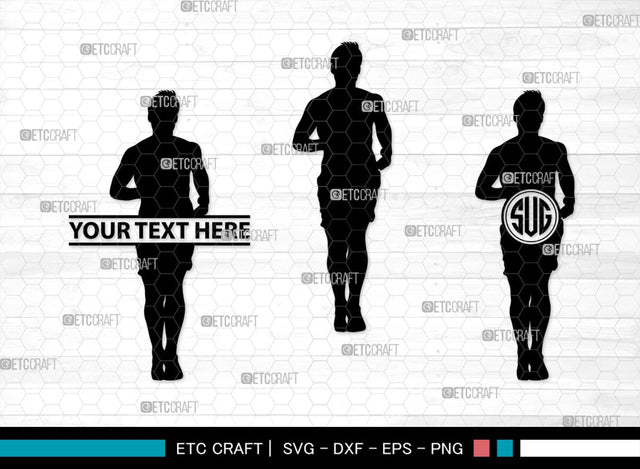 Running Monogram, Running Silhouette, Running SVG, Runner Svg, Run Svg, Running Man Svg, SB00401 SVG ETC Craft 