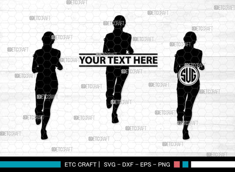 Running Monogram, Running Silhouette, Running SVG, Runner Svg, Run Svg, Running Man Svg, SB00401 SVG ETC Craft 