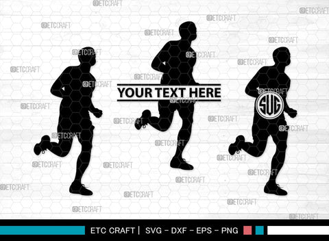 Running Monogram, Running Silhouette, Running SVG, Runner Svg, Run Svg, Running Man Svg, SB00401 SVG ETC Craft 