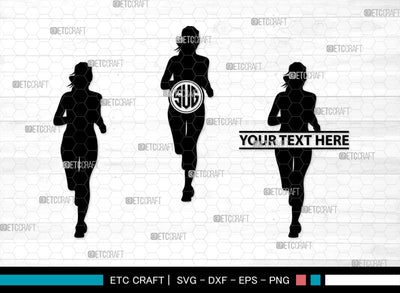 Running Monogram, Running Silhouette, Running SVG, Runner Svg, Run Svg, Running Man Svg, SB00401 SVG ETC Craft 
