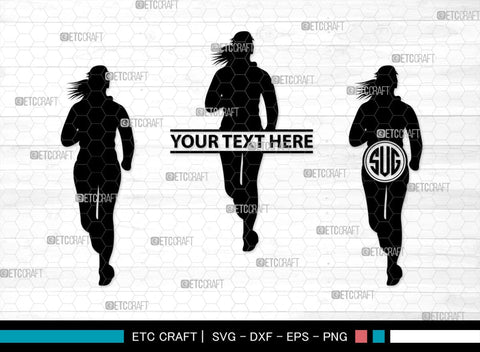 Running Monogram, Running Silhouette, Running SVG, Runner Svg, Run Svg, Running Man Svg, SB00401 SVG ETC Craft 