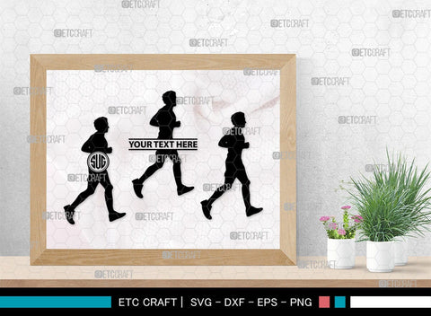 Running Monogram, Running Silhouette, Running SVG, Runner Svg, Run Svg, Running Man Svg, SB00401 SVG ETC Craft 