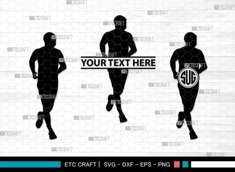Running Monogram, Running Silhouette, Running SVG, Runner Svg, Run Svg, Running Man Svg, SB00401 SVG ETC Craft 