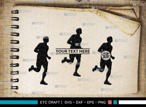 Running Monogram, Running Silhouette, Running SVG, Runner Svg, Run Svg, Running Man Svg, SB00401 SVG ETC Craft 