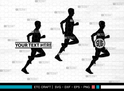 Running Monogram, Running Silhouette, Running SVG, Runner Svg, Run Svg, Running Man Svg, SB00401 SVG ETC Craft 