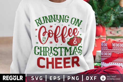 Running on coffee & christmas cheer SVG SVG Regulrcrative 