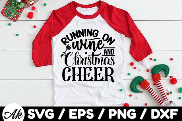 Running on wine and Christmas cheer svg SVG akazaddesign 
