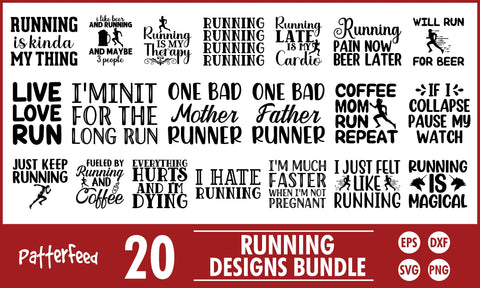 Running SVG Designs Bundle SVG PatternFeed8 
