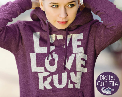 Running SVG - Exercise - Runner Svg - Live Love Run Cut File SVG Crafty Mama Studios 