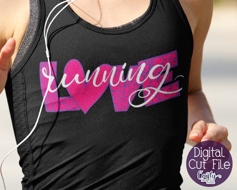 Running SVG - Exercise - Runner Svg - Love Running Leopard Print SVG Crafty Mama Studios 