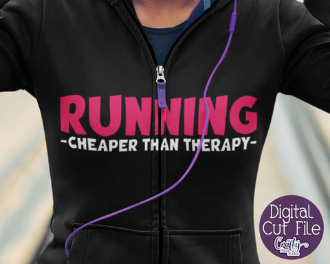 Running SVG - Exercise - Runner Svg - Running Cheaper Therapy SVG Crafty Mama Studios 