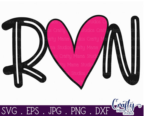 Running SVG - Exercise - Runner Svg - Running Love - Run Heart SVG Crafty Mama Studios 